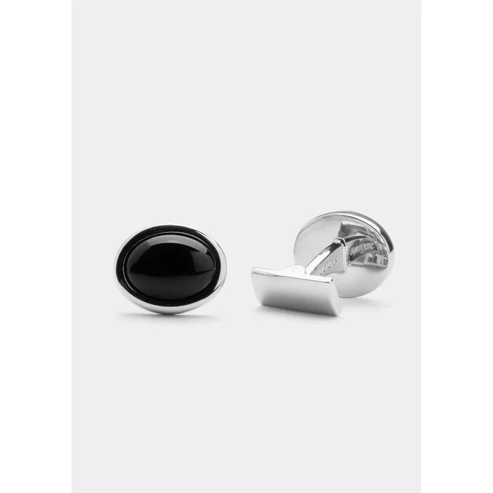 Enamel Oval / Silver Plated