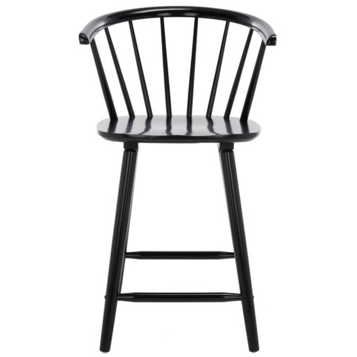 Blanchard Counter Stool in Black with Backrest (Set of 2)