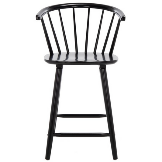 Blanchard Counter Stool in Black with Backrest (Set of 2)