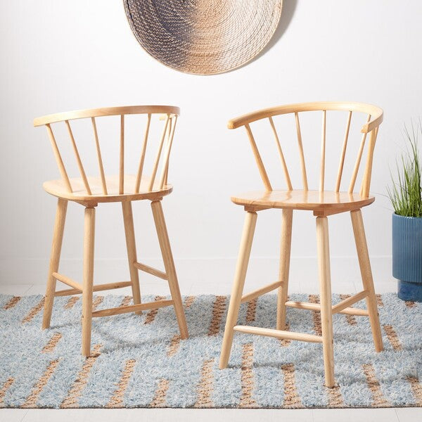 Blanchard Counter Stool in Natural with Backrest (Set of 2)
