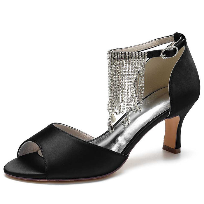 Bling tassel high heel sandals by SD Dresscode with elegant open toe and shimmering embellishments