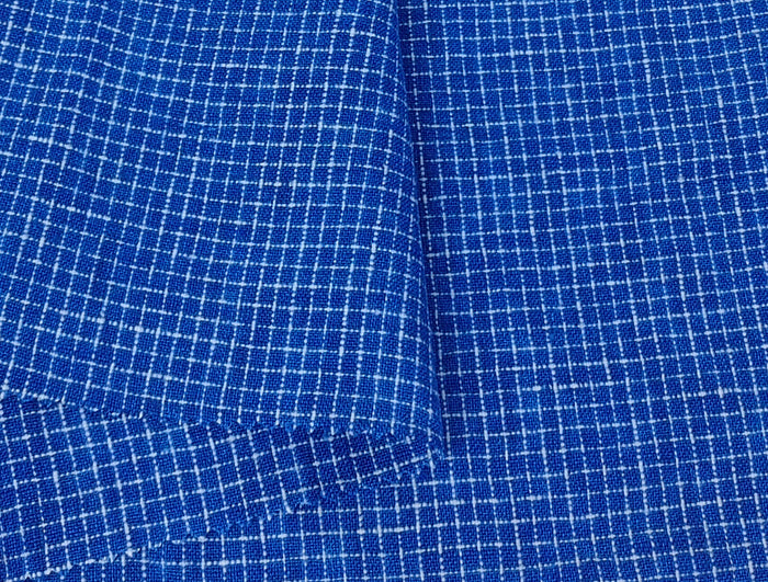Blue 100% Linen Fabric: Viking Age Hedeby Windowpane Pattern 7958