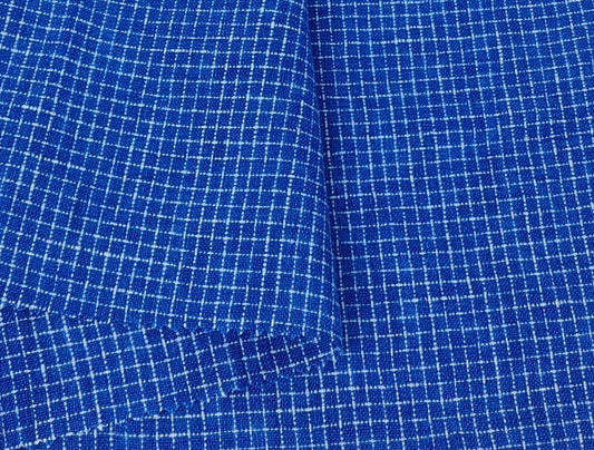 Blue 100% Linen Fabric: Viking Age Hedeby Windowpane Pattern 7958