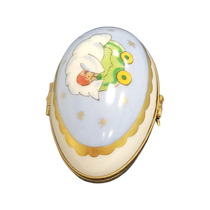 Blue Baby Egg Trinket Box Porcelain Limoges egg LIMOGES BOXES French Trinket Box