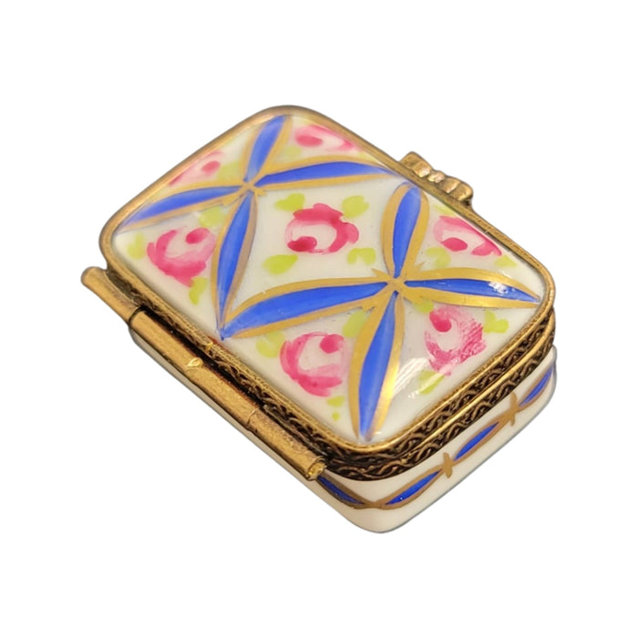 Blue Floral Limoges Pill Box Porcelain Limoges LIMOGES BOXES traditional French Trinket Box
