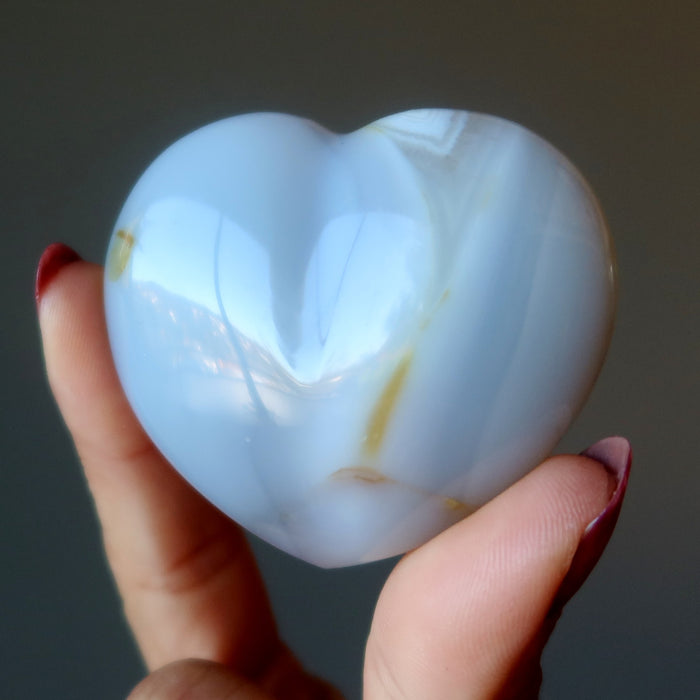 blue lace agate heart