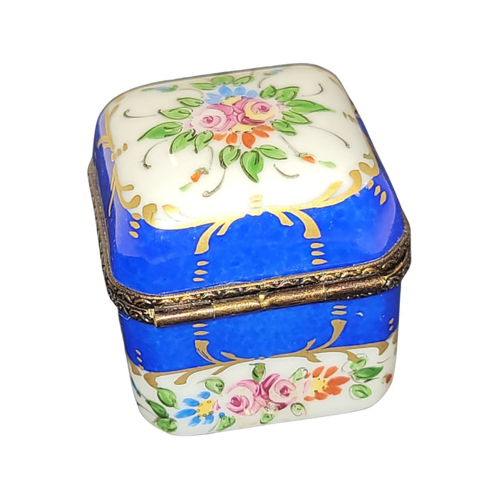 Luxury Blue Perfume Trinket Box Porcelain Limoges Perfume French Trinket Box