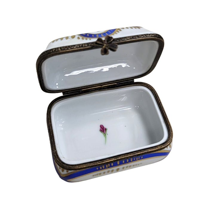 Blue Floral Limoges Box Porcelain Limoges LIMOGES BOXES traditional French Trinket Box