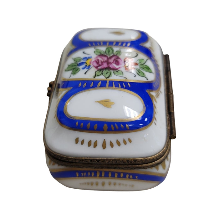Blue Floral Limoges Box Porcelain Limoges LIMOGES BOXES traditional French Trinket Box