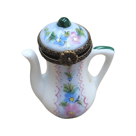 Blue Floral Limoges Teapot Porcelain Limoges China French Trinket Box