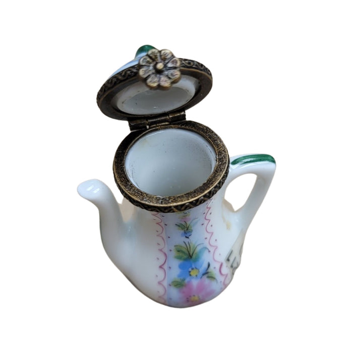 Blue Floral Limoges Teapot Porcelain Limoges China French Trinket Box