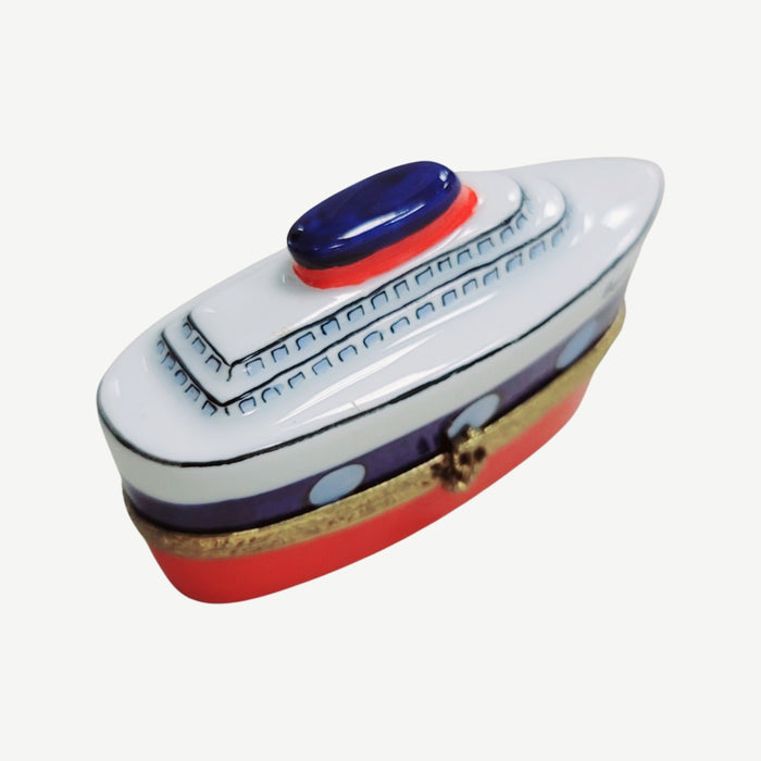 Cruise Ship Elegance Box Porcelain Limoges vehicle world travel French Trinket Box