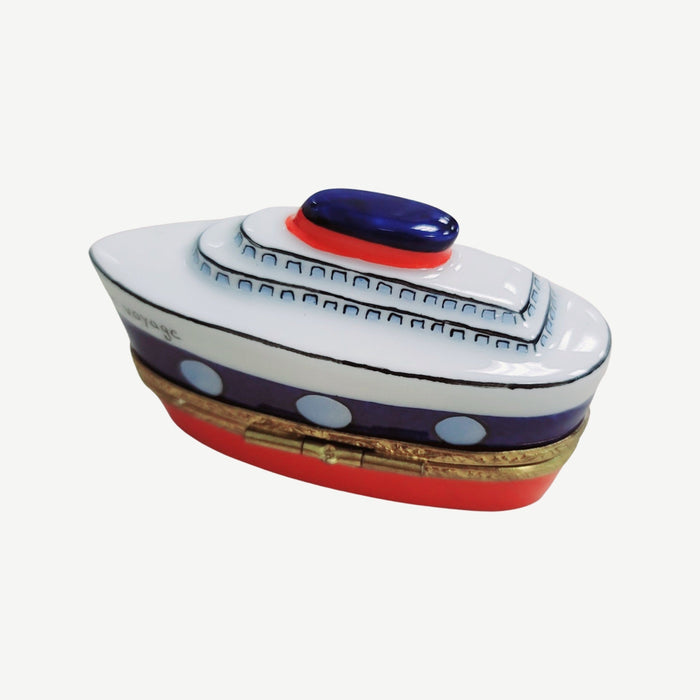 Cruise Ship Elegance Box Porcelain Limoges vehicle world travel French Trinket Box
