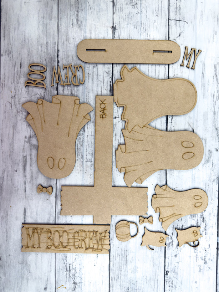 Boo Crew Family Shelf Sitter Sign DIY Kit