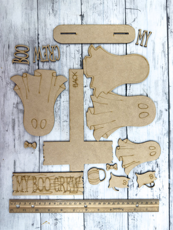 Boo Crew Family Shelf Sitter Sign DIY Kit