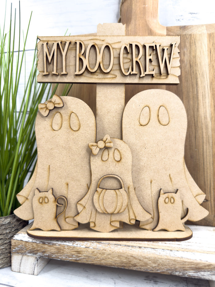 Boo Crew Family Shelf Sitter Sign DIY Kit