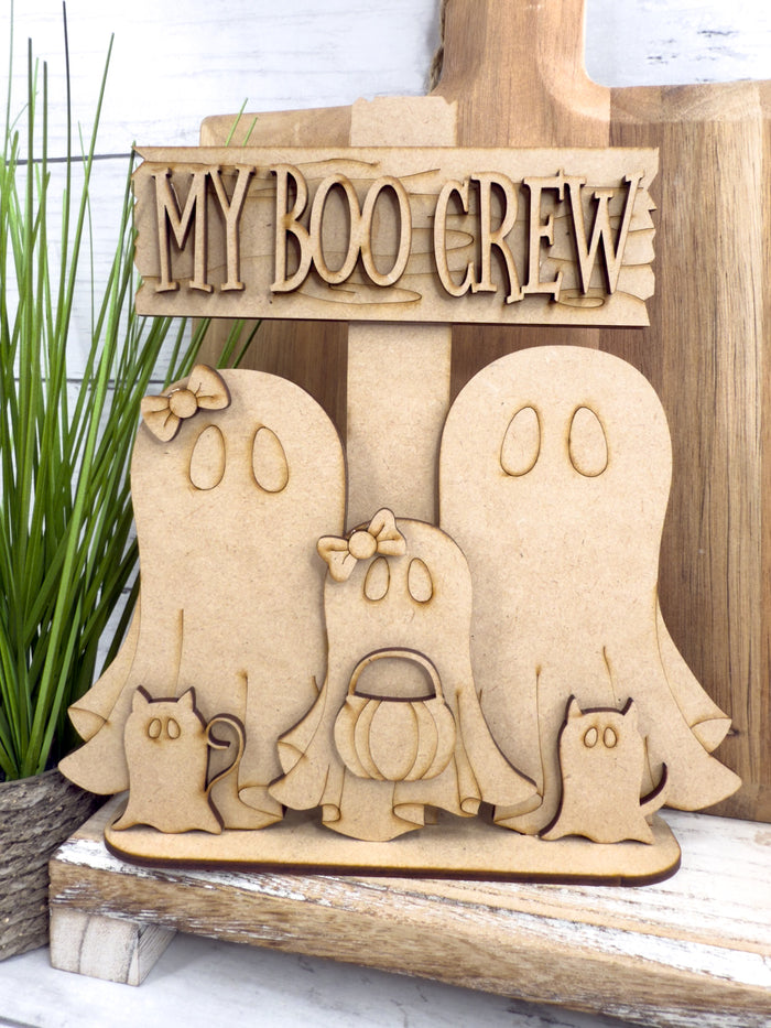 Boo Crew Family Shelf Sitter Sign DIY Kit