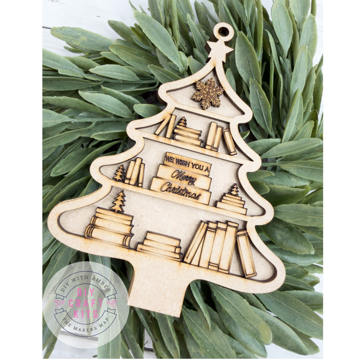 Book Shelf Christmas Tree Ornament DIY Kit