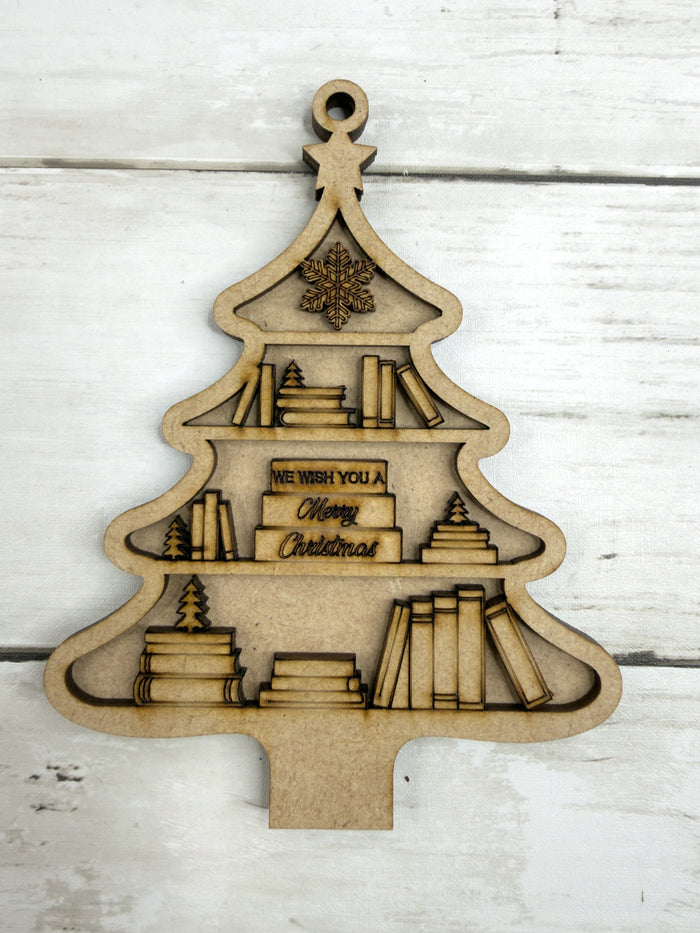 Book Shelf Christmas Tree Ornament DIY Kit