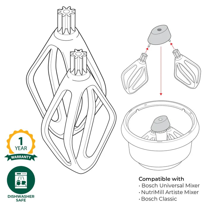 Bosch Cake Paddles with Metal Driver