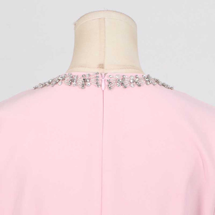 Bow-Detailed Crystal-Trim Midi Dress