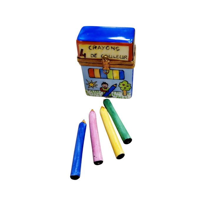 Crayon Box Porcelain Limoges Fine Art Kids French Trinket Box