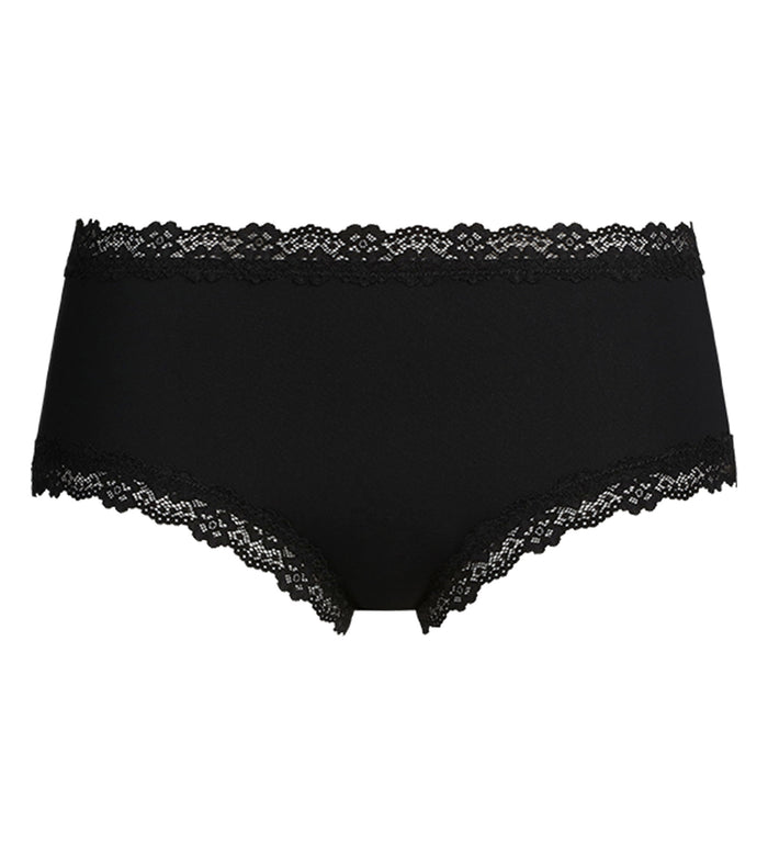 Boxer femme en microfibre et dentelle Noir Dim