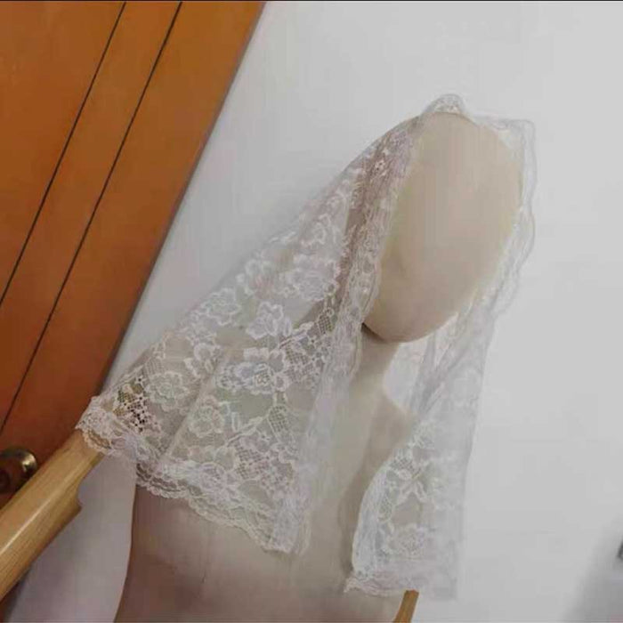 Bridal Mantilla Lace Mass Head Covering Catholic Church Chapel Veil 2 Colors