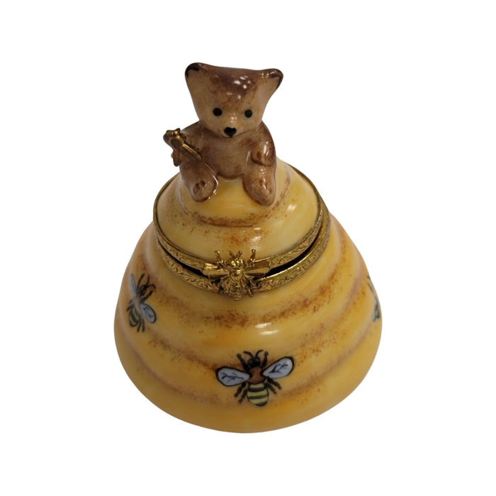 Brown Bear Honey Hive Treasure Porcelain Limoges bear limoges boxes French Trinket Box