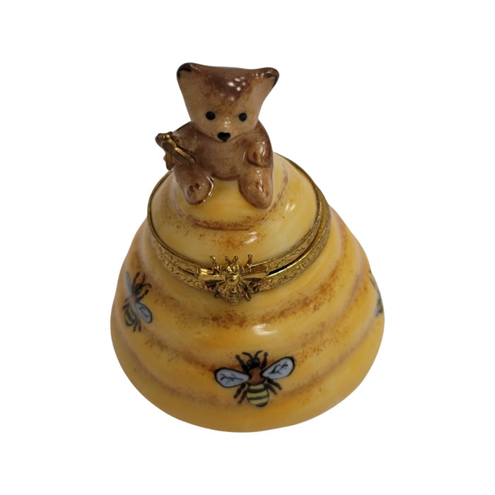 Brown Bear Honey Hive Treasure Porcelain Limoges bear limoges boxes French Trinket Box