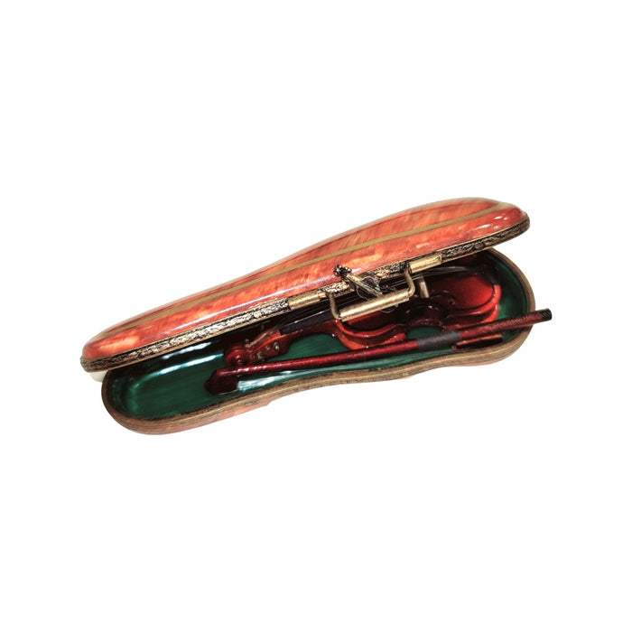 Exquisite Wood Violin Limoges Box Porcelain Limoges Music LIMOGES BOXES dance French Trinket Box