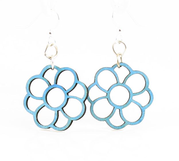 Bubbly blossom earrings with scattered circles, eco-friendly jewelry made in USA