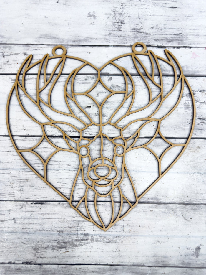 BULK Style 270 Heart Deer Laser Cut Outline Frame Blank