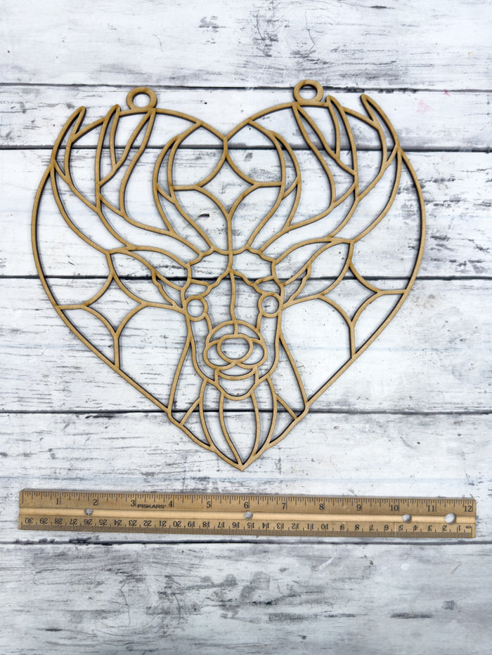 BULK Style 270 Heart Deer Laser Cut Outline Frame Blank