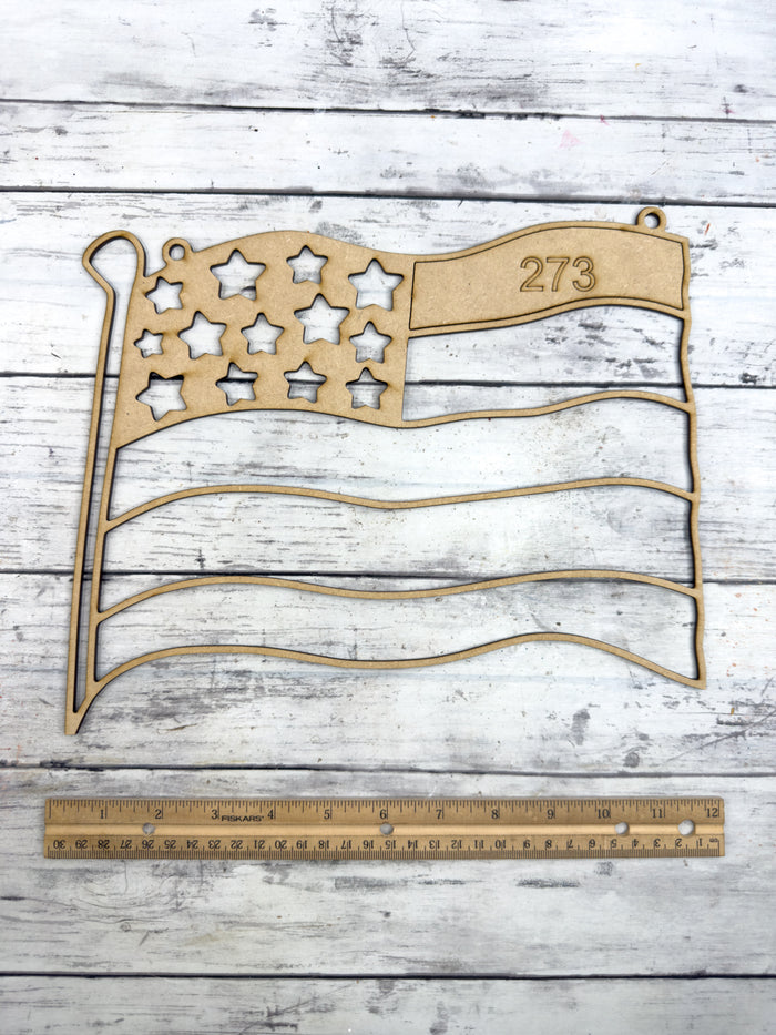 BULK Style 273 American Flag Laser Cut Outline Frame Blank