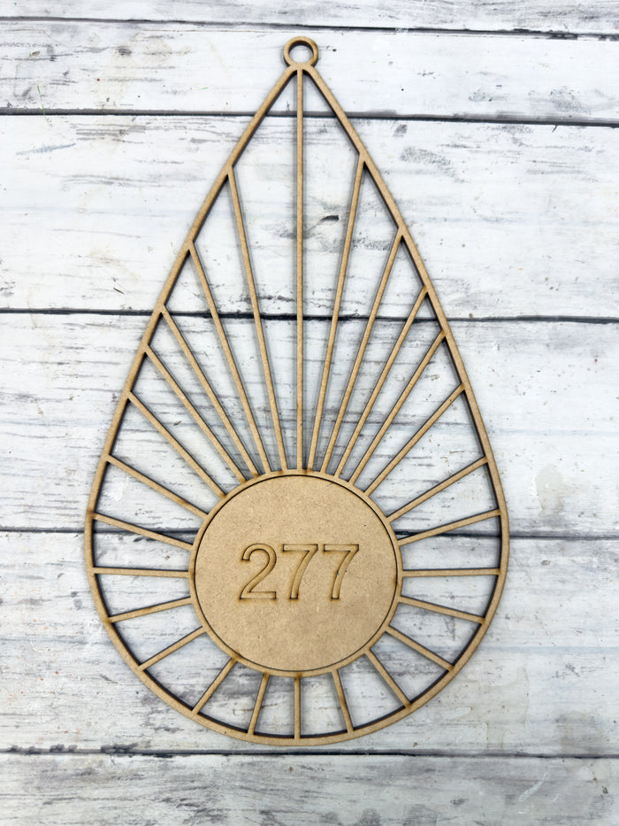 BULK Style 277 Tear Drop Sun burst Laser Cut Outline Frame Blank