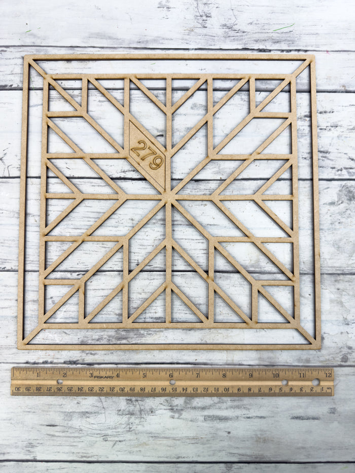 BULK Style 279 Square Quilt Laser Cut Outline Frame Blank