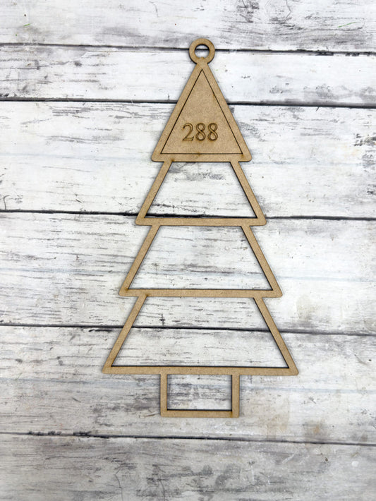 BULK Style 288 Christmas Tree Laser Cut Outline Frame Blank