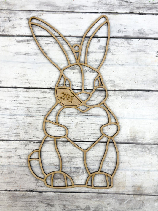 BULK Style 291 Bunny and Heart Laser Cut Outline Frame Blank