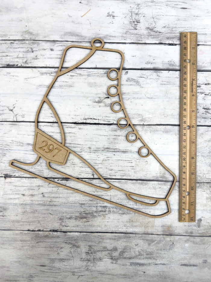 BULK Style 297 Ice Skate Laser Cut Outline Frame Blank