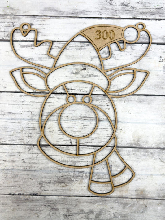 BULK Style 300 Festive Reindeer Laser Cut Outline Frame Blank