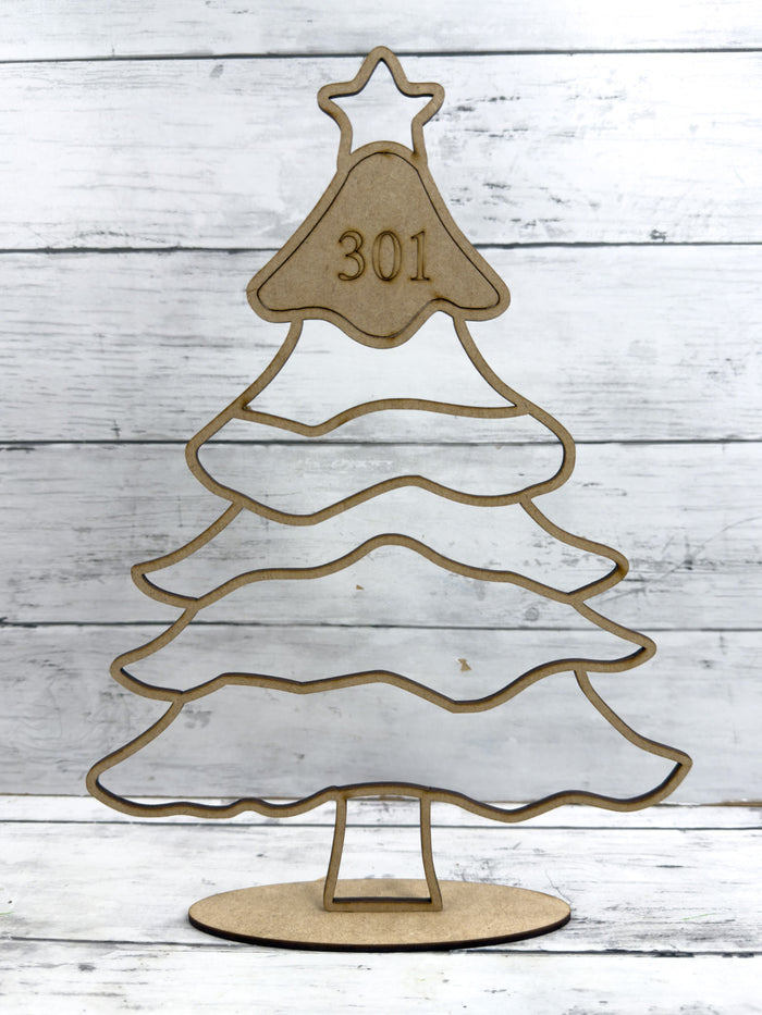 BULK Style 301 Standing Christmas Tree Laser Cut Outline Frame Blank