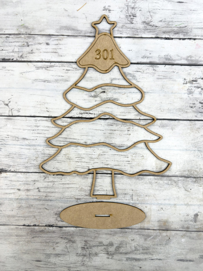 BULK Style 301 Standing Christmas Tree Laser Cut Outline Frame Blank