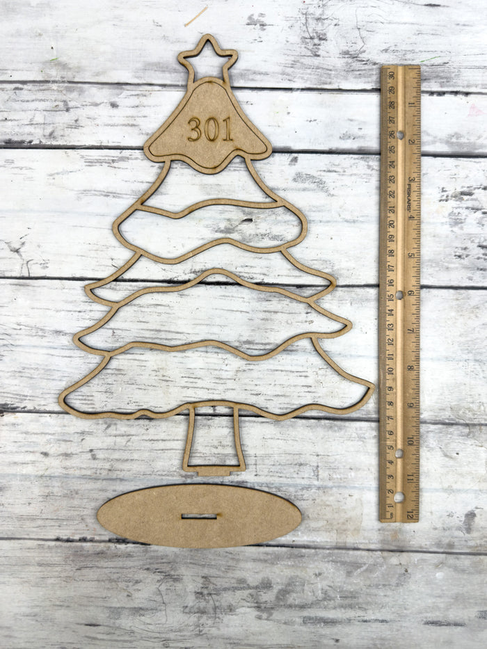BULK Style 301 Standing Christmas Tree Laser Cut Outline Frame Blank