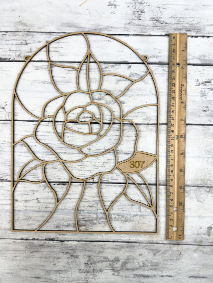 BULK Style 307 Arch Rose Laser Cut Outline Frame Blank
