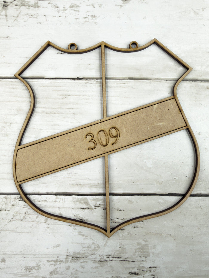 BULK Style 309 Thin Blue Line Police Laser Cut Outline Frame Blank