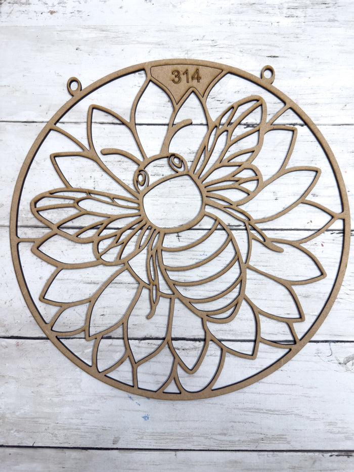 BULK Style 314 Round Bee Laser Cut Outline Frame Blank