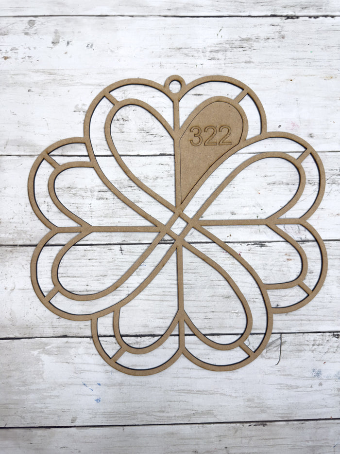 BULK Style 322 Clover Laser Cut Outline Frame Blank