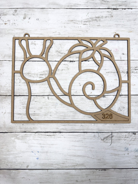 BULK Style 326 Rectangle Snail Love Laser Cut Outline Frame Blank