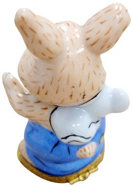 Bunny Rabbit And Mouse Figurine Porcelain Limoges LIMOGES BOXES mice rabbit French Trinket Box